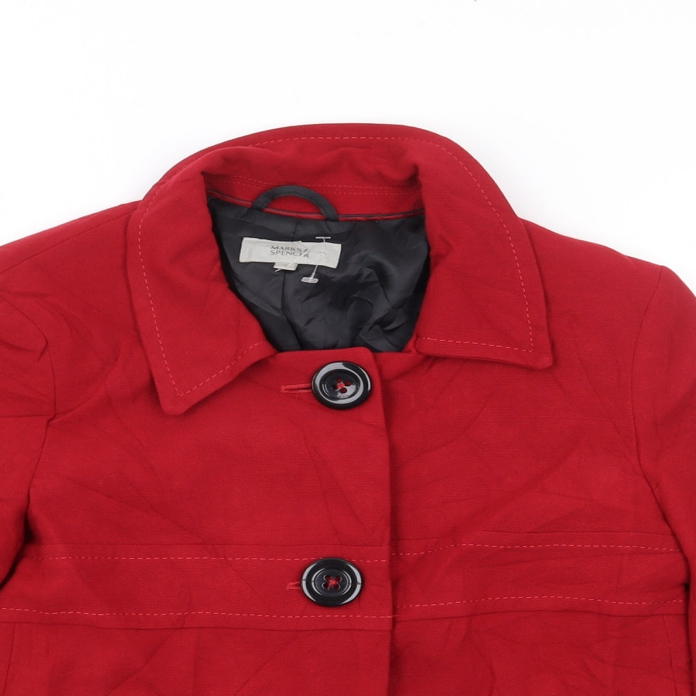 Marks and Spencer Womens Red Jacket Size 12 Button