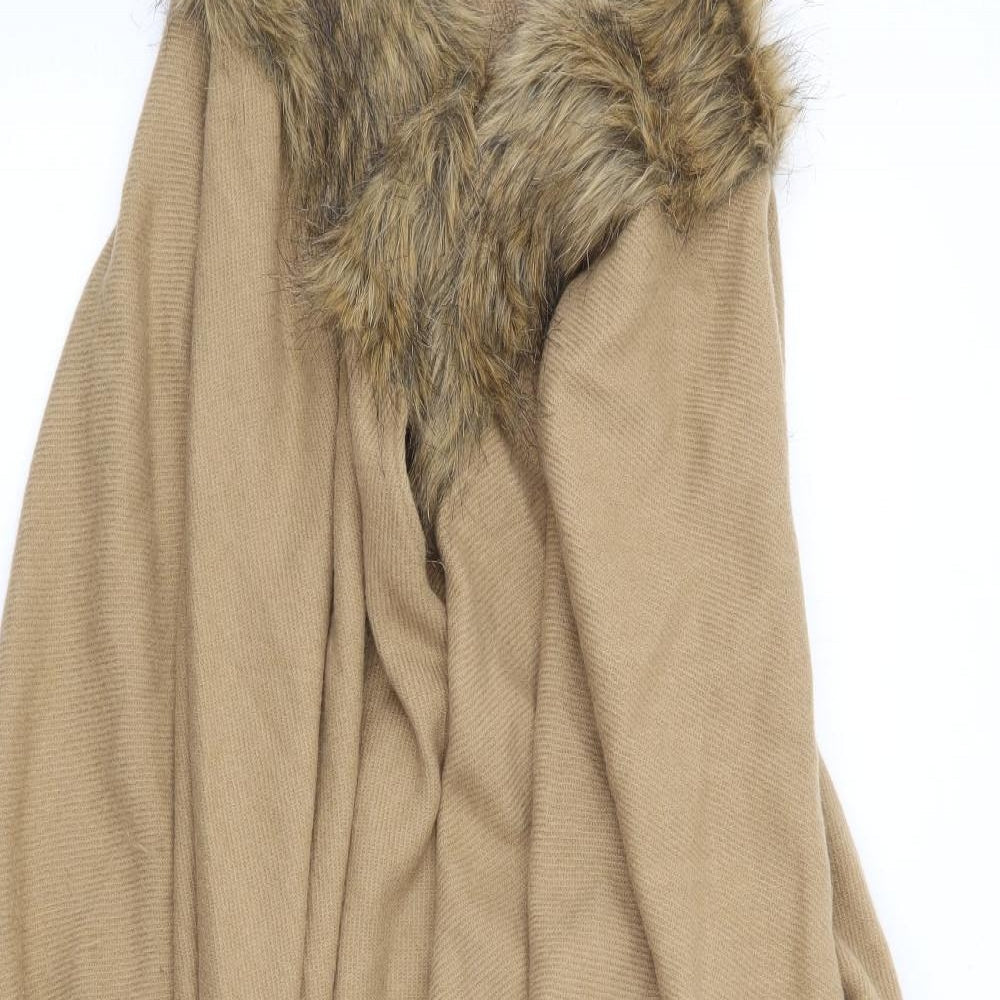 Preworn Womens Brown V-Neck Acrylic Cape Jumper One Size