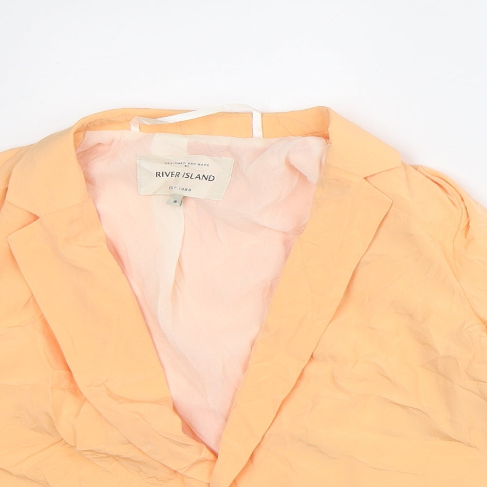 River Island Womens Orange Jacket Blazer Size 8