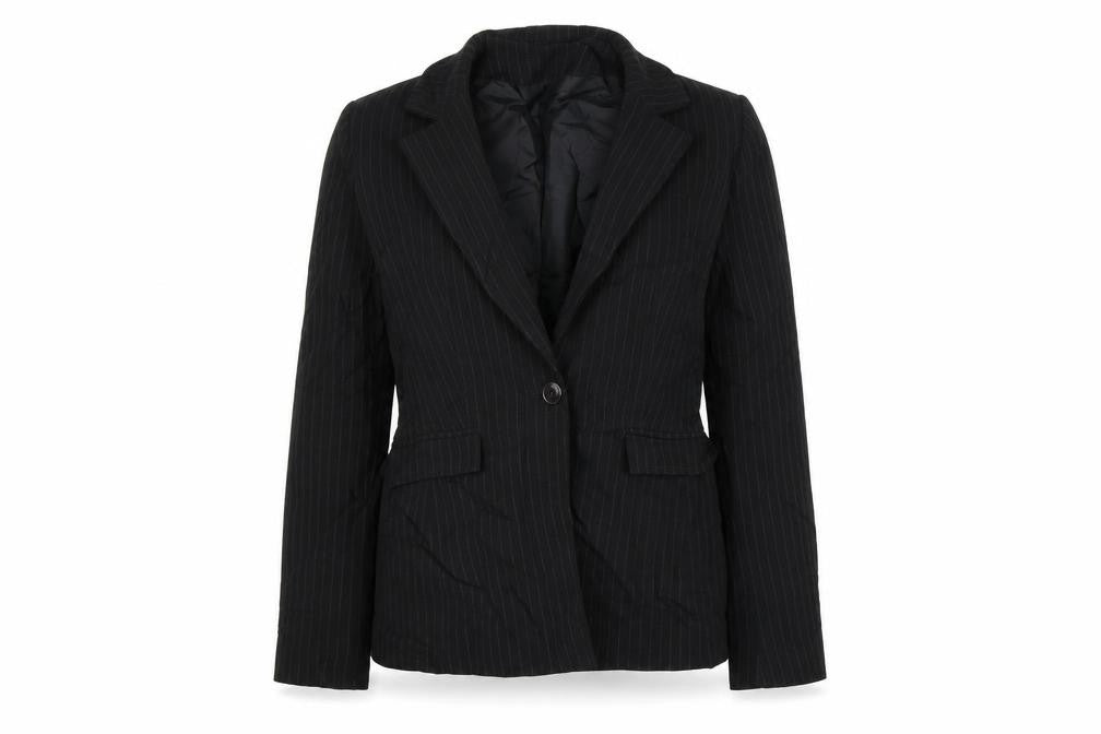NL Collection Womens Black Striped Jacket Blazer Size 10