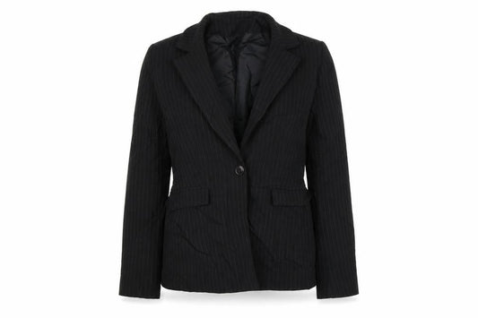 NL Collection Womens Black Striped Jacket Blazer Size 10