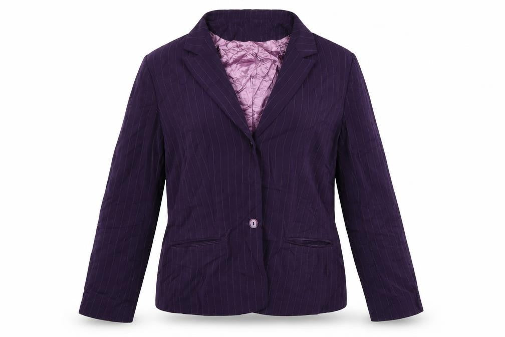 Daniel Design Womens Purple Striped Jacket Blazer Size 14