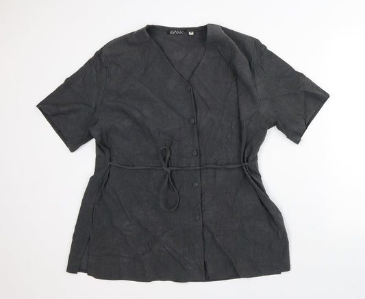 XRose Womens Grey Polyester Tunic Button-Up Size 20 V-Neck