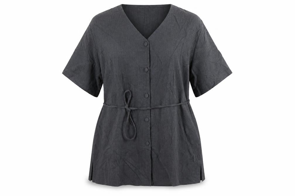 XRose Womens Grey Polyester Tunic Button-Up Size 20 V-Neck