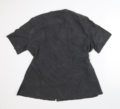 XRose Womens Grey Polyester Tunic Button-Up Size 20 V-Neck