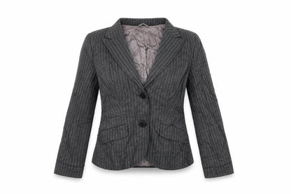 Oasis Womens Grey Striped Jacket Blazer Size 8