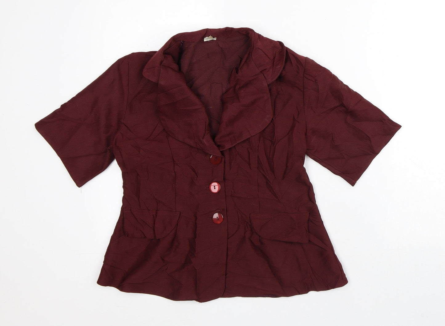 Preworn Womens Red Jacket Blazer Size 12