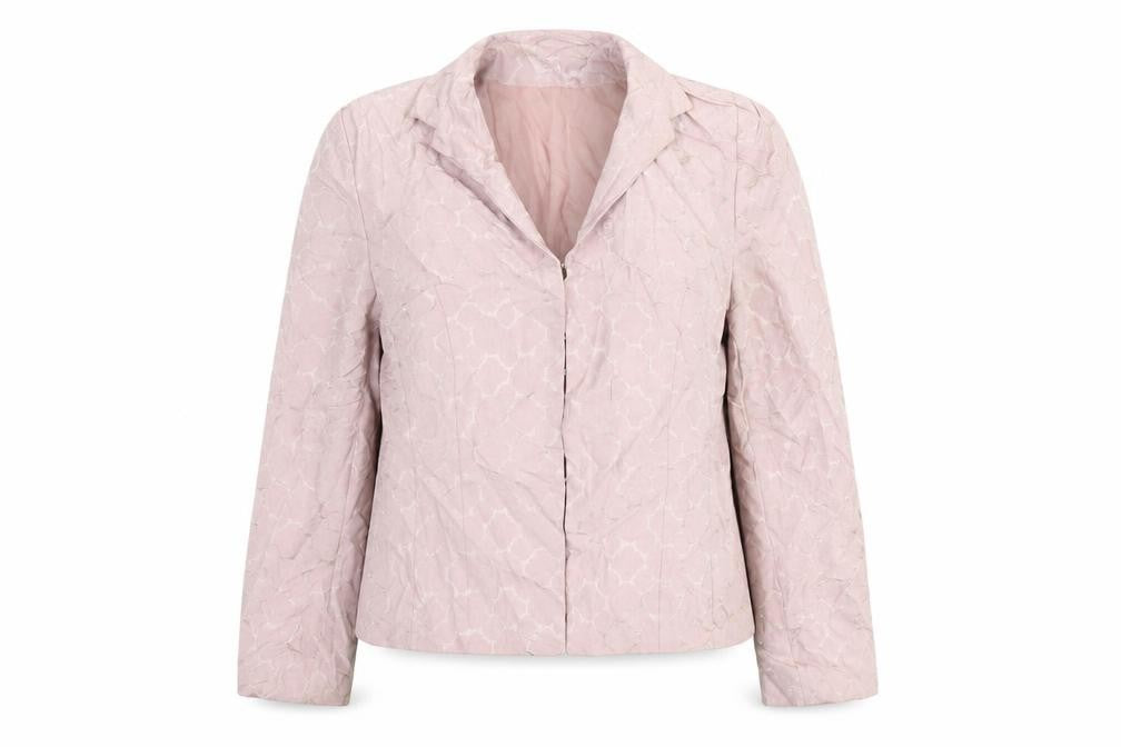 Canvas Womens Pink Geometric Jacket Blazer Size 14