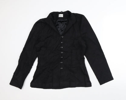 Select Womens Black Floral Jacket Blazer Size 10