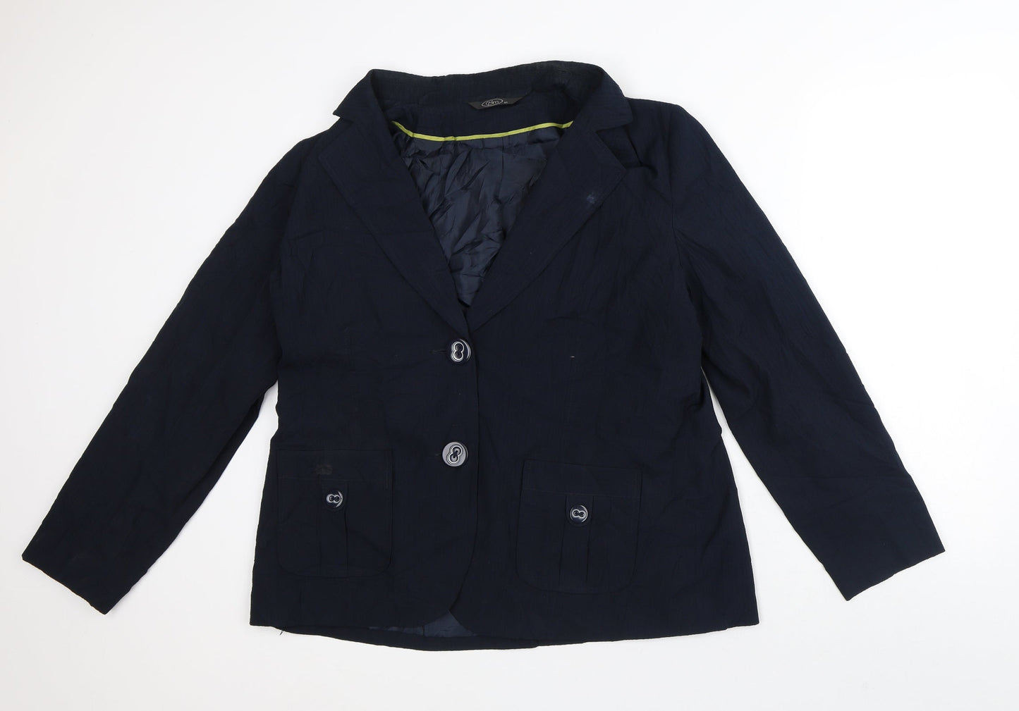 Bonmarché Womens Blue Striped Jacket Blazer Size 18