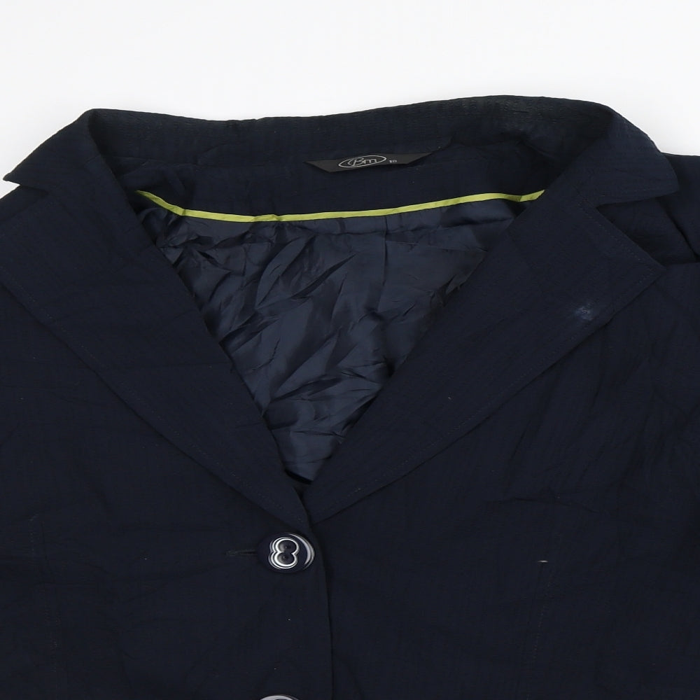 Bonmarché Womens Blue Striped Jacket Blazer Size 18
