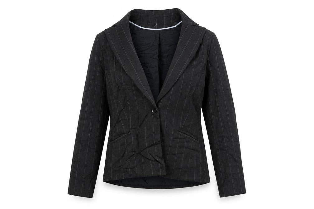 Etam Womens Grey Striped Jacket Blazer Size 14