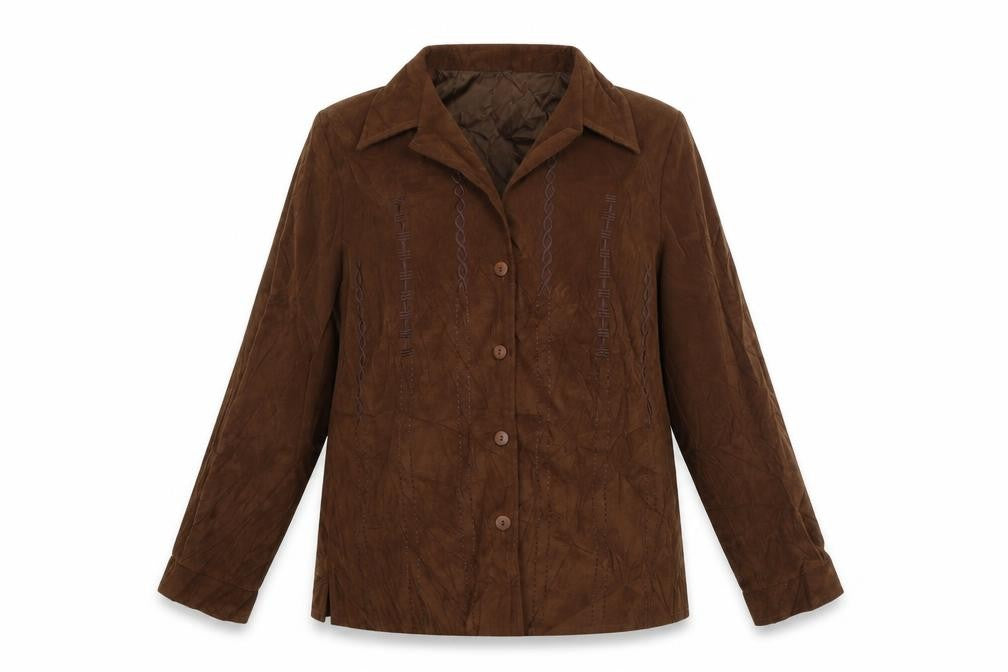 Miss Sukkimani Womens Brown Striped Jacket Blazer Size L