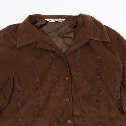 Miss Sukkimani Womens Brown Striped Jacket Blazer Size L