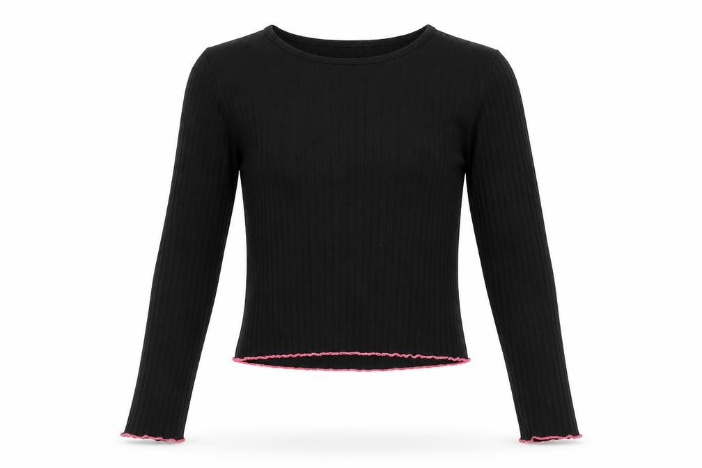 Primark Girls Black Striped Polyester Pullover Sweatshirt Size 10-11 Years