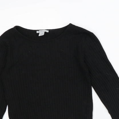 Primark Girls Black Striped Polyester Pullover Sweatshirt Size 10-11 Years