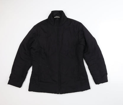 George Womens Black Quilted Coat Size 14