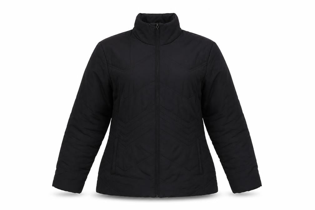 George Womens Black Quilted Coat Size 14