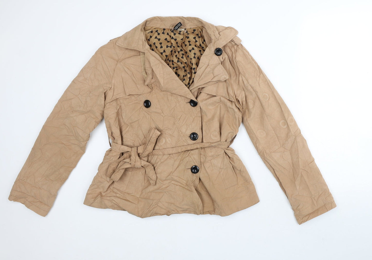 Divided Womens Brown Overcoat Coat Size 14
