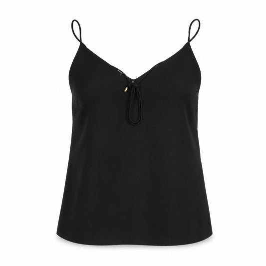 F&F Womens Black Polyester Camisole Tank Size 8 V-Neck