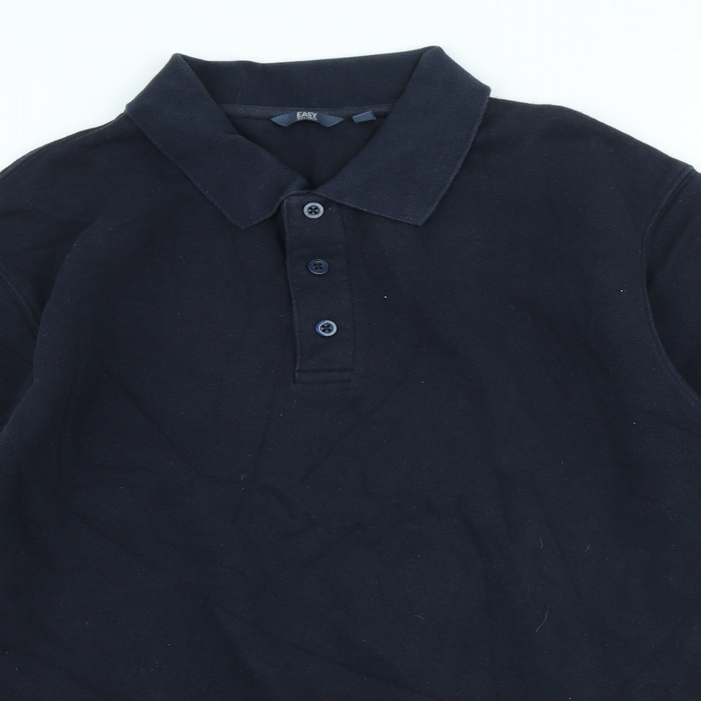 Easy Mens Blue Cotton Pullover Sweatshirt Size M