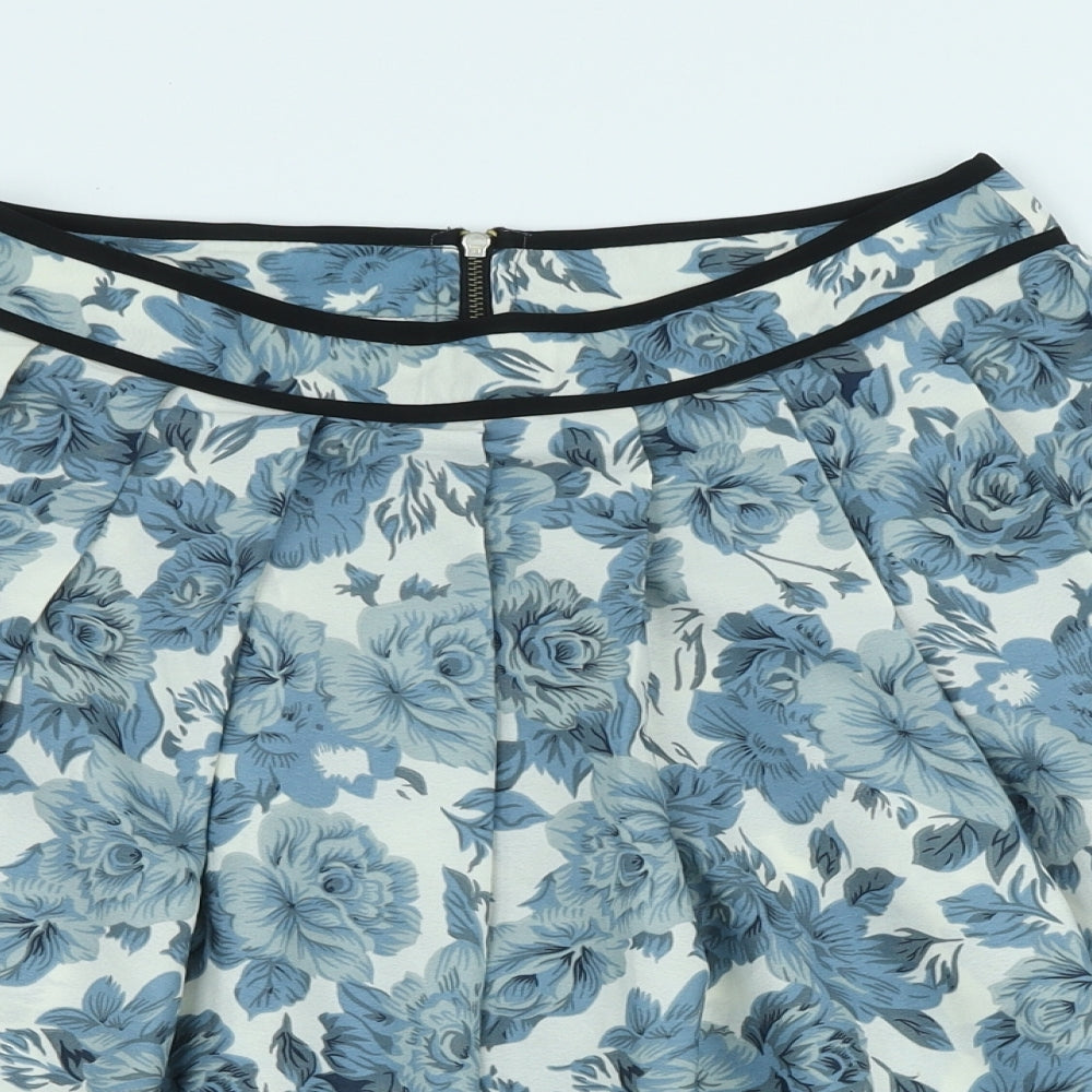 Topshop Womens Multicoloured Floral Polyester Pleated Skirt Size 6