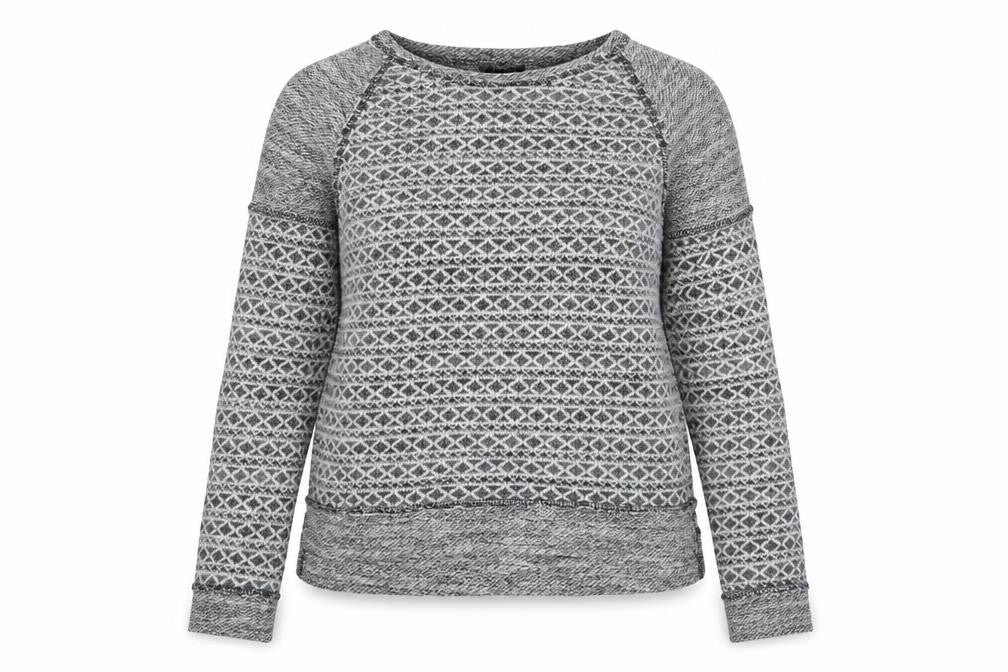 FOREVER 21 Womens Grey Round Neck Geometric Polyester Pullover Jumper Size M