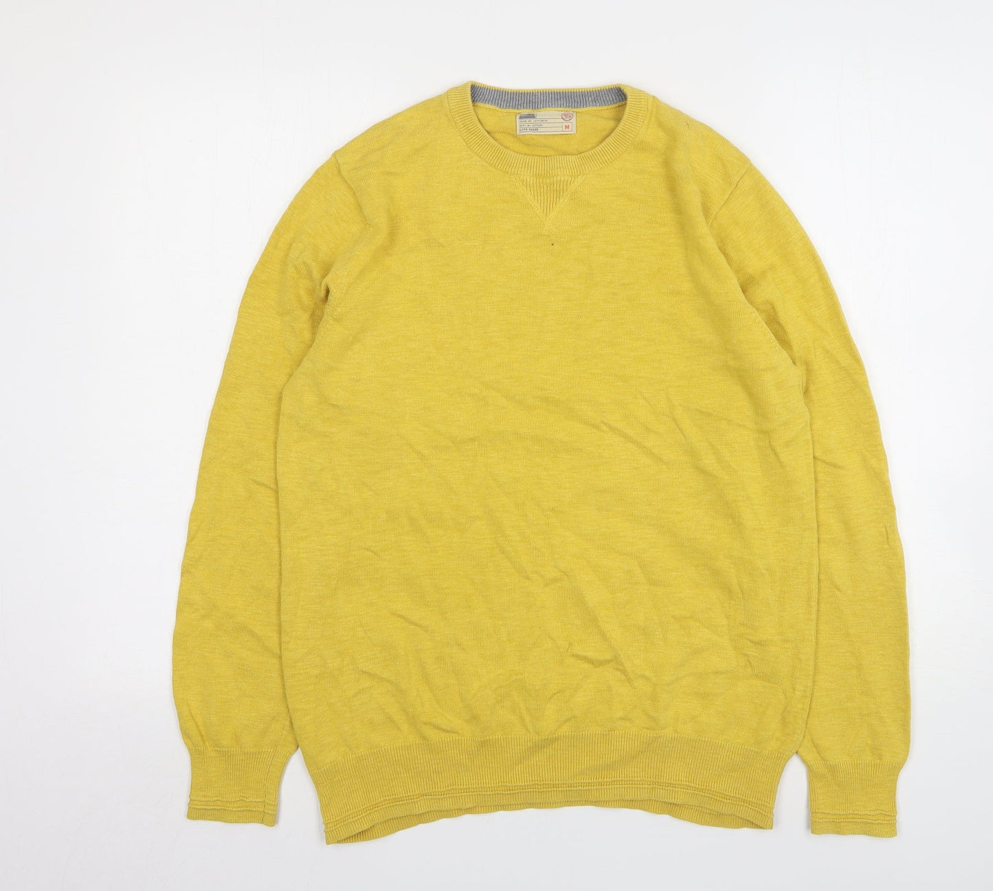 North Coast Womens Yellow Round Neck Polyester Pullover Jumper Size M