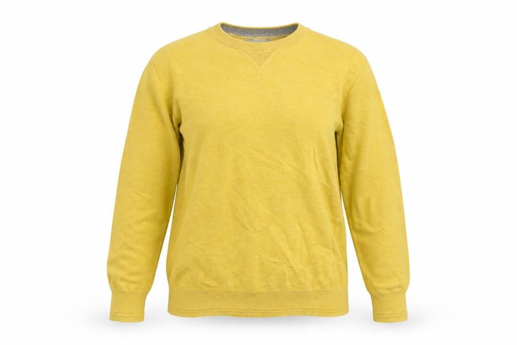 North Coast Womens Yellow Round Neck Polyester Pullover Jumper Size M