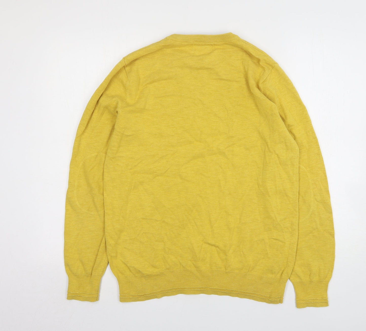 North Coast Womens Yellow Round Neck Polyester Pullover Jumper Size M