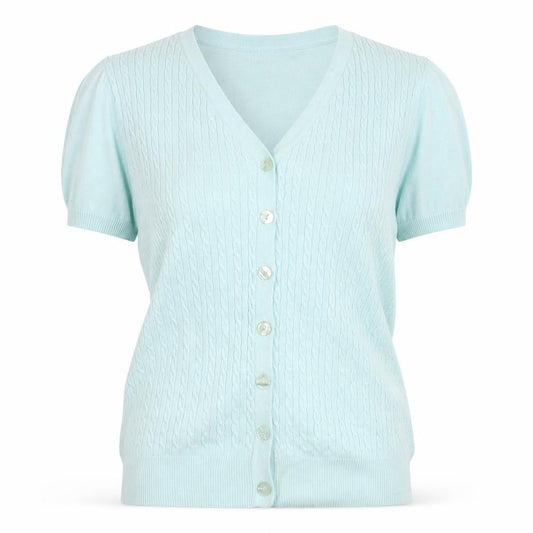 Bonmarché Womens Green V-Neck Viscose Cardigan Jumper Size M