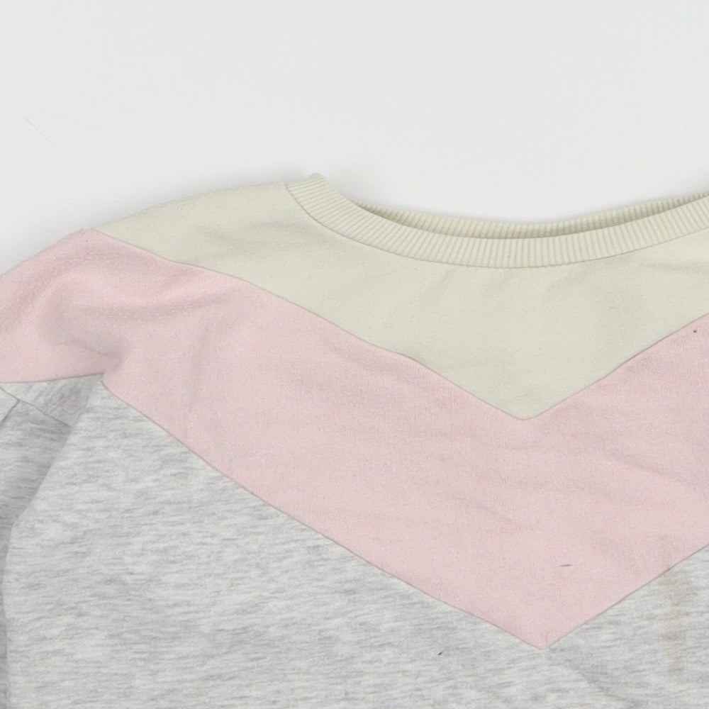 Matalan Girls Multicoloured Colourblock Cotton Pullover Sweatshirt Size 6 Years
