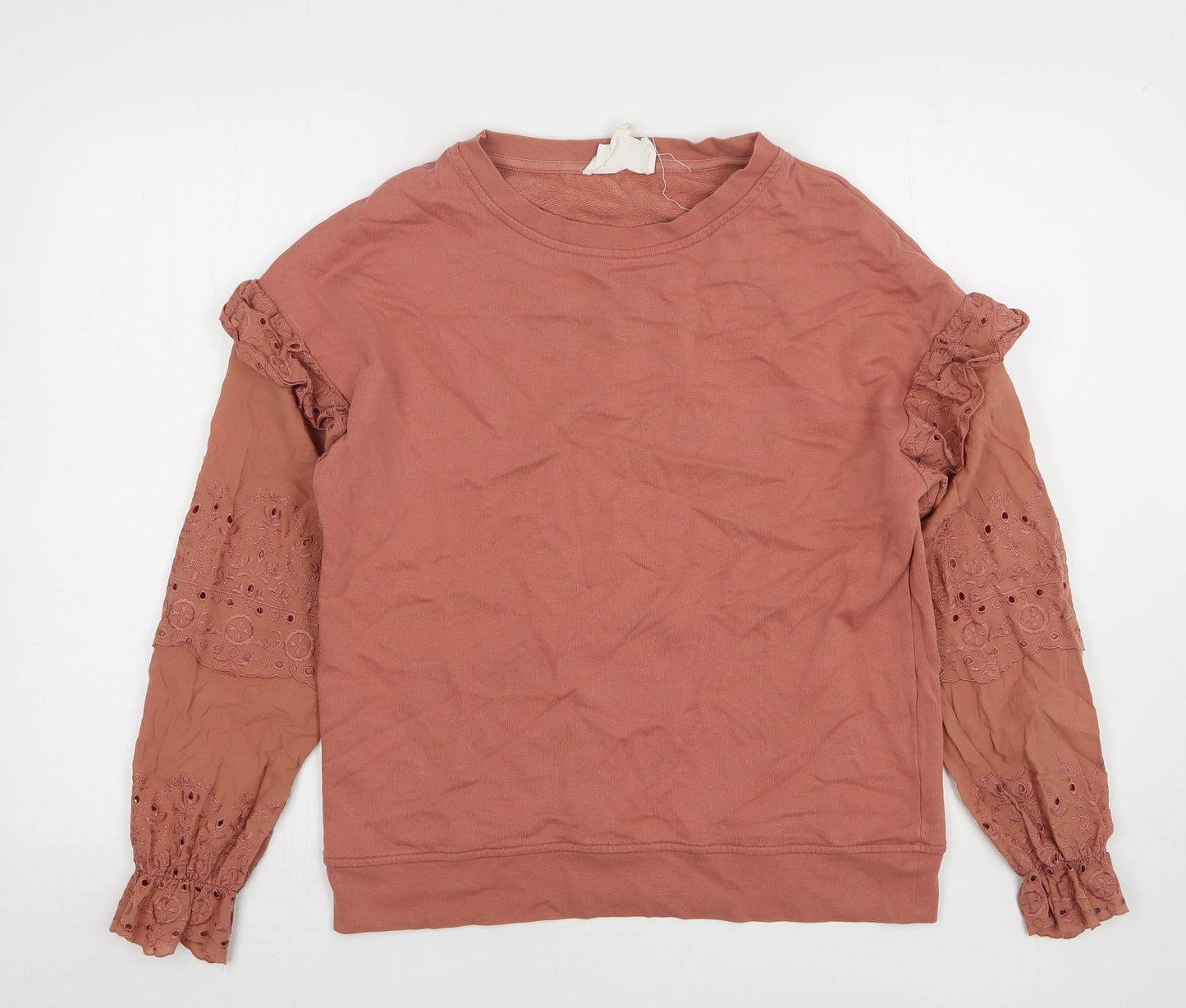 NEXT Womens Pink Round Neck Cotton Pullover Jumper Size S