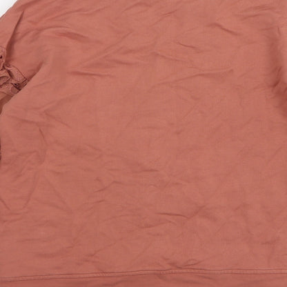 Next Womens Pink Round Neck Cotton Pullover Jumper Size S