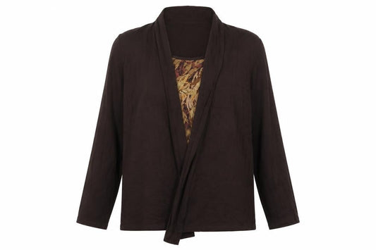 Marks & Spencer Womens Brown Round Neck Viscose Cardigan Jumper Size 12
