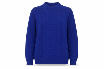 EWM Womens Blue High Neck Acrylic Pullover Jumper Size 10