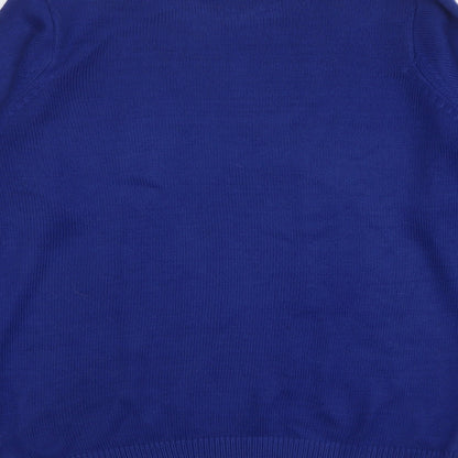 EWM Womens Blue High Neck Acrylic Pullover Jumper Size 10