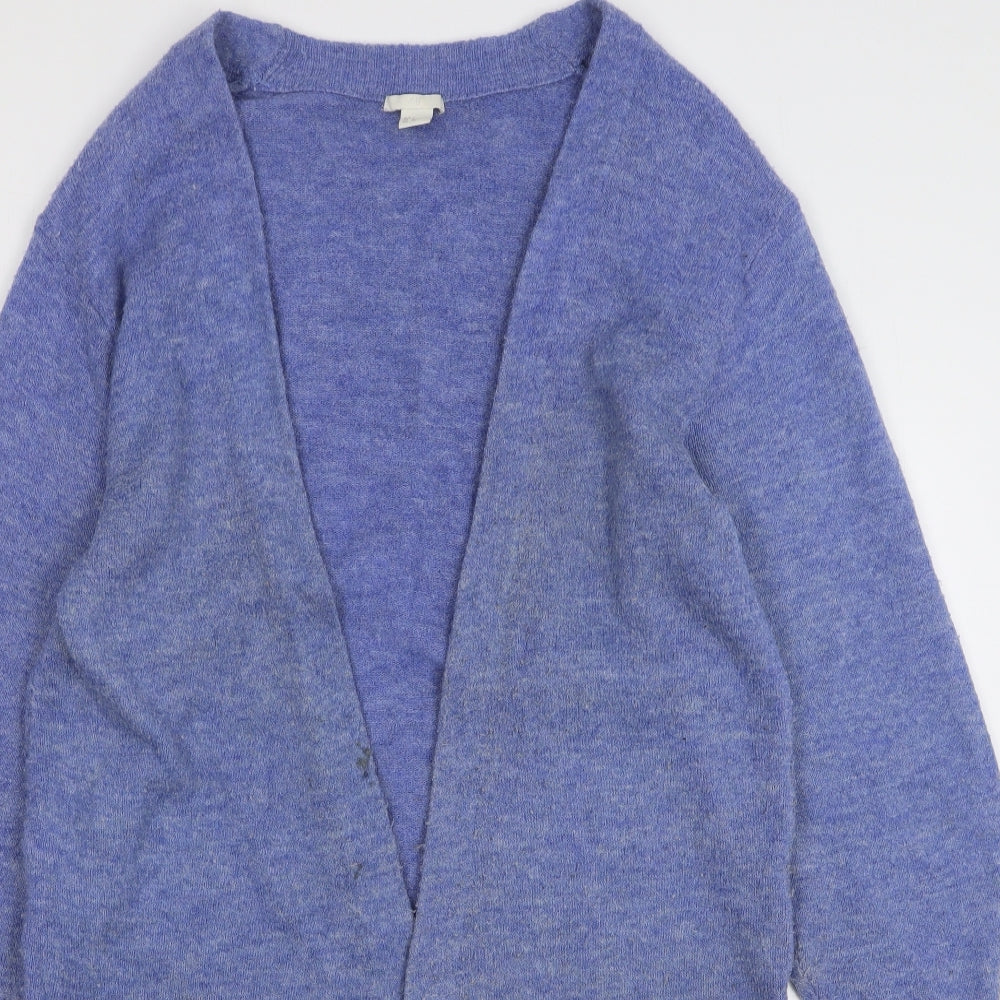H&M Womens Blue V-Neck Acrylic Cardigan Jumper Size S