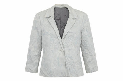 Grace Womens Blue Floral Viscose Jacket Blazer Size 12