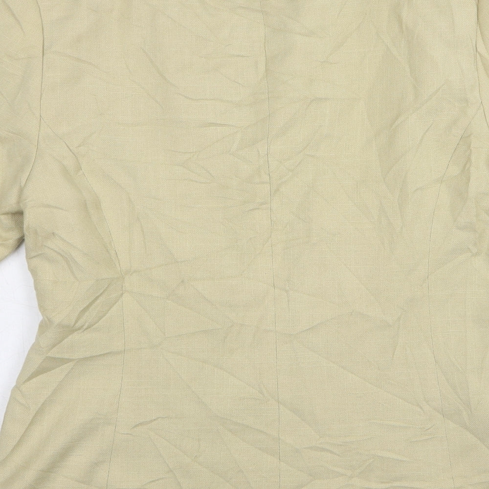 Preworn Womens Beige Polyester Jacket Blazer Size 14