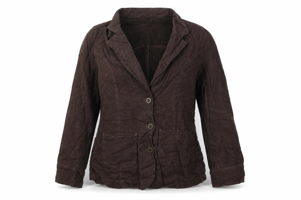 Classics Womens Brown Cotton Jacket Suit Jacket Size 12