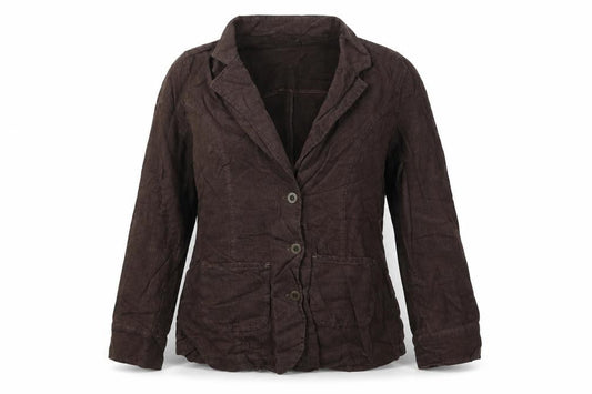 Classics Womens Brown Cotton Jacket Suit Jacket Size 12