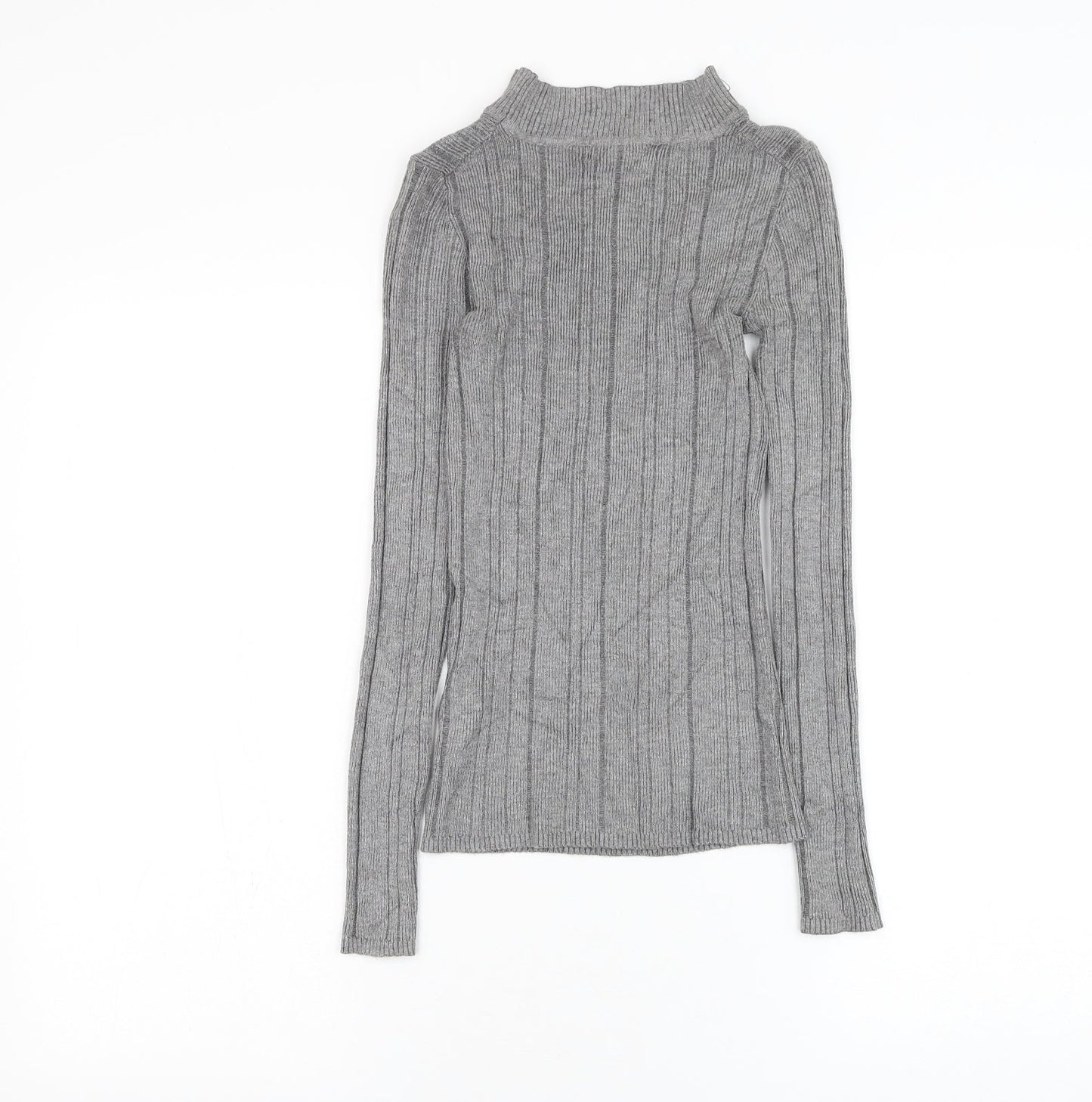 Atmosphere Womens Grey Round Neck Viscose Pullover Jumper Size 8