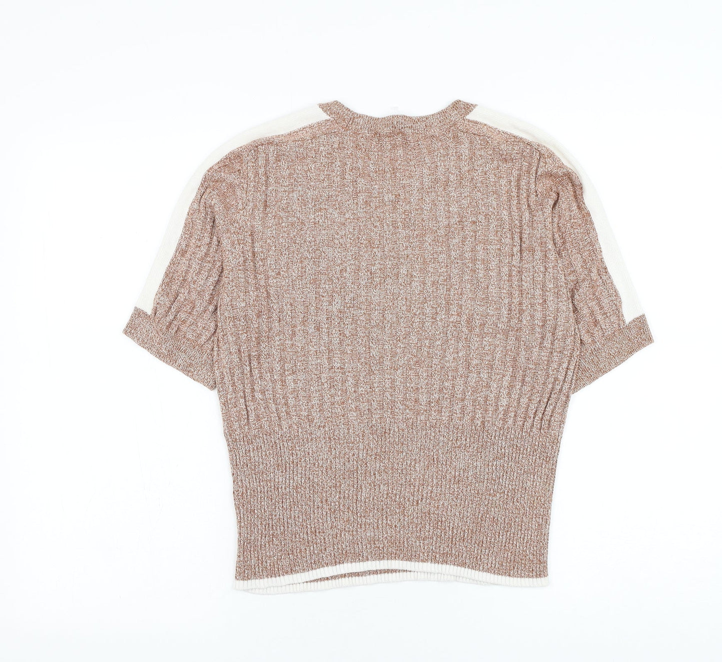 Marks and Spencer Womens Brown Round Neck Polyester Pullover Jumper Size S