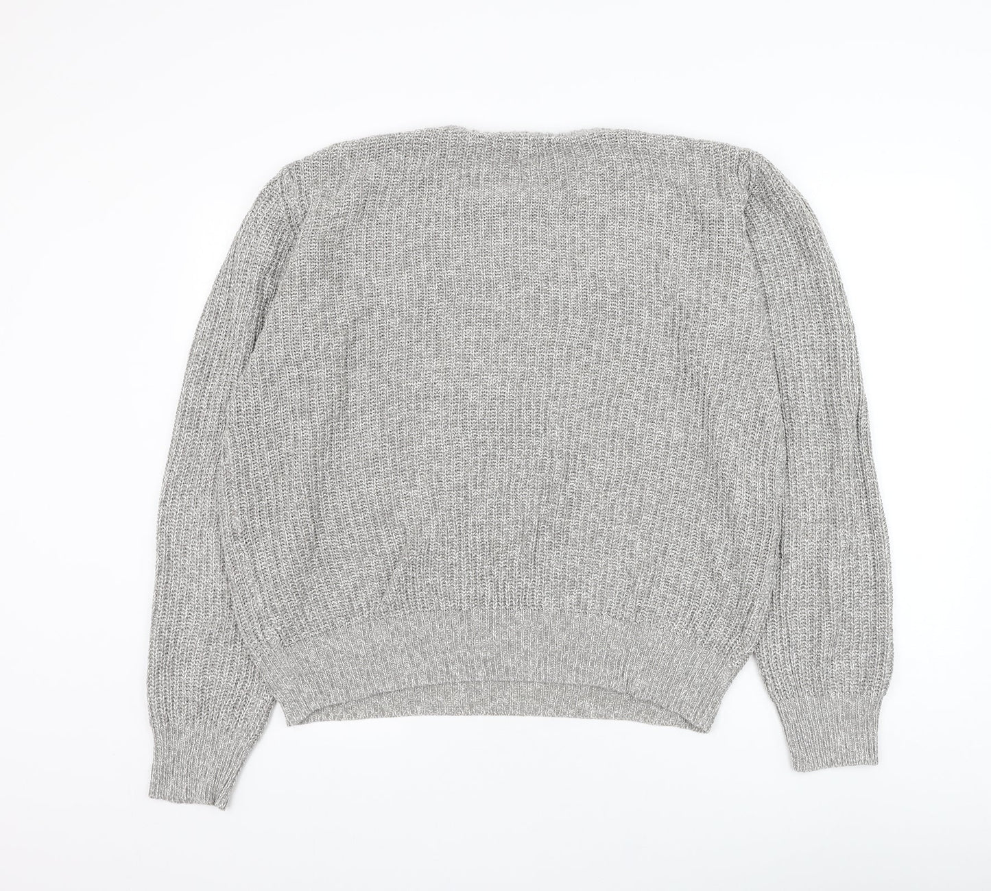 Cedar Wood State Womens Grey Round Neck Acrylic Pullover Jumper Size XL