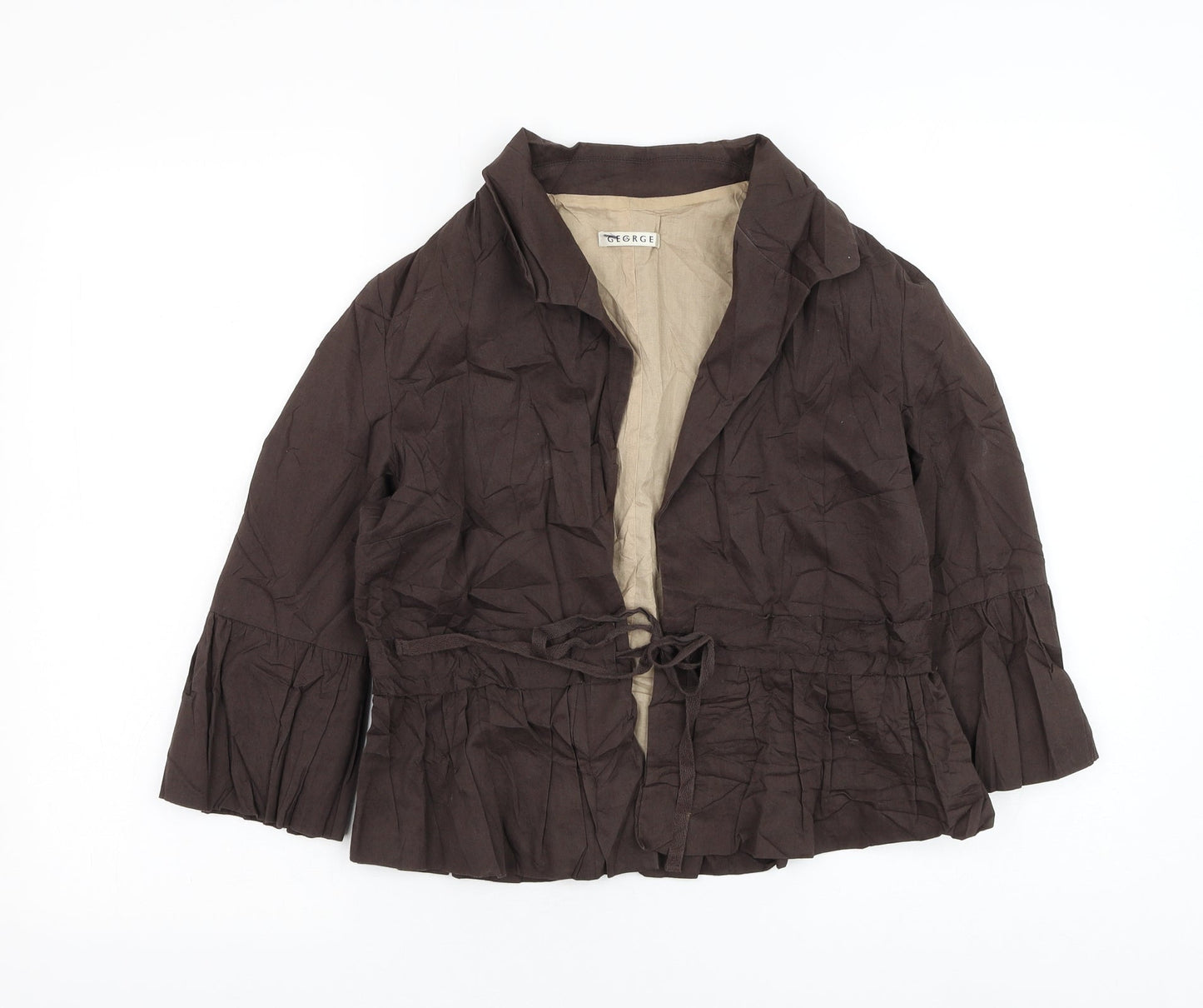 George Womens Brown Jacket Size 12 Tie