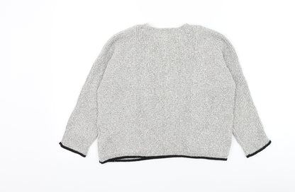 Topshop Womens White Round Neck Cotton Pullover Jumper Size 8