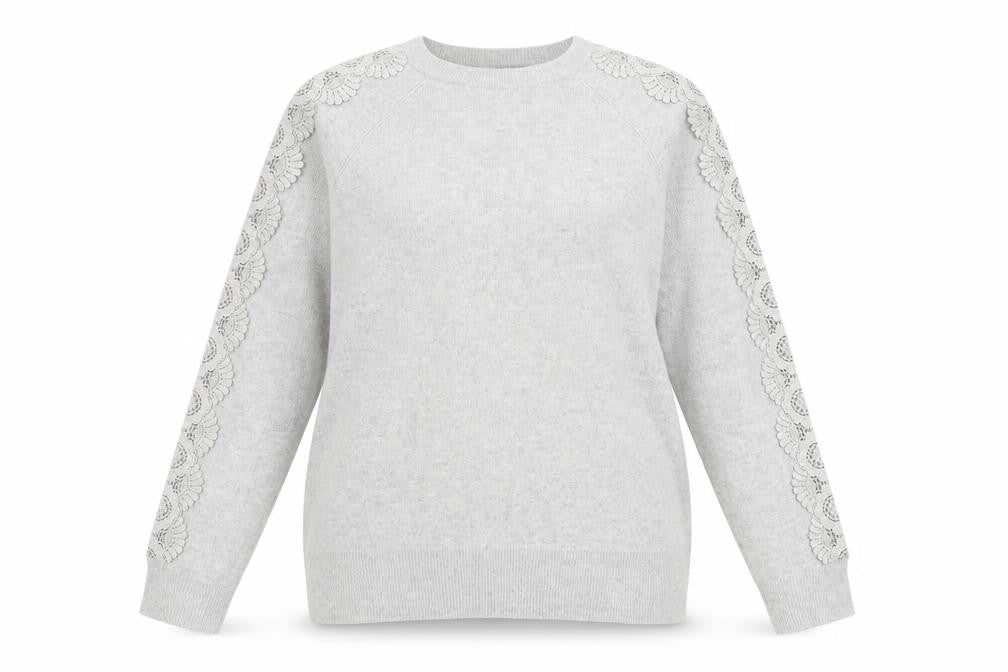 Marks & Spencer Womens Grey Round Neck Polyester Pullover Jumper Size 14