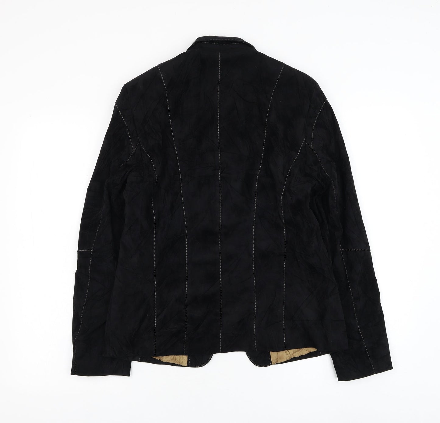 Laura Lebek Womens Black Jacket Blazer Size 10 Hook & Loop