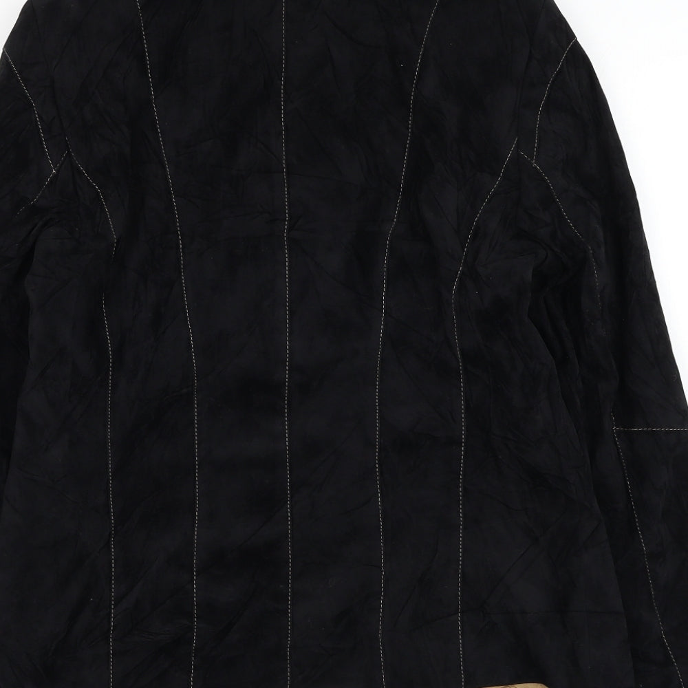 Laura Lebek Womens Black Jacket Blazer Size 10 Hook & Loop